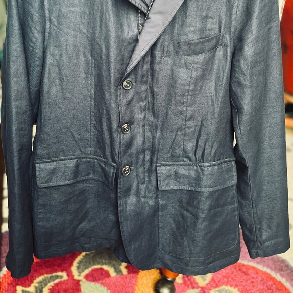 Massimo Dutti Linen Zip Flap Blazer - NEW - Picture 2 of 12